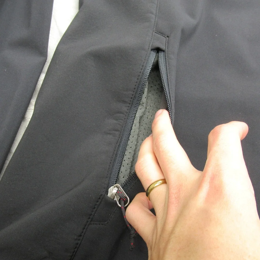 The North Face Jacket Mens Large Black Fleece Lined Softshell Full Zip Rain Wind